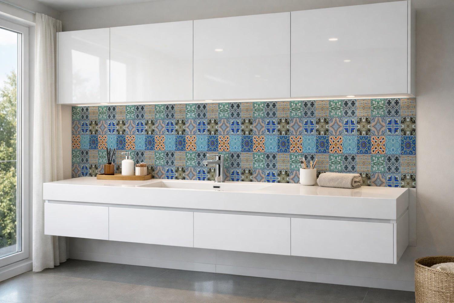 Waschbeckenrückwand Patchwork