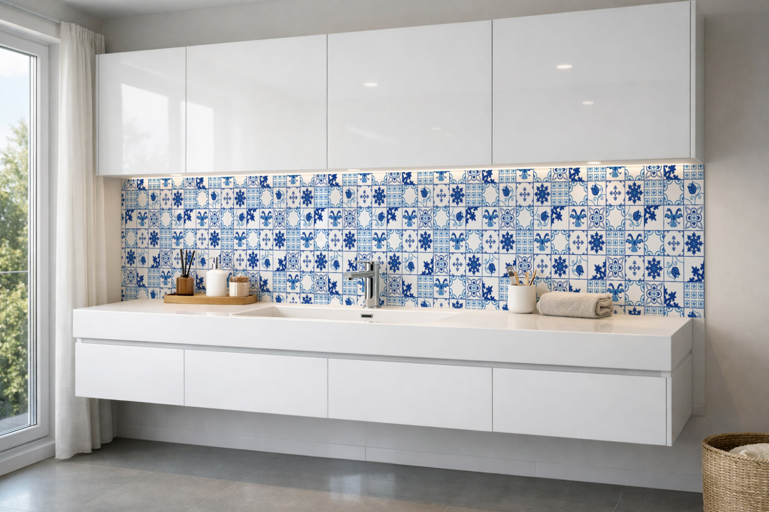 Waschbeckenrückwand Patchwork