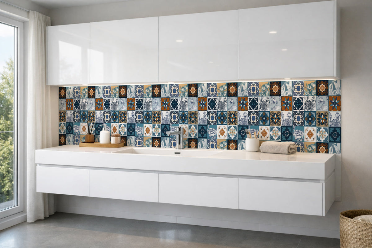 Waschbeckenrückwand Patchwork
