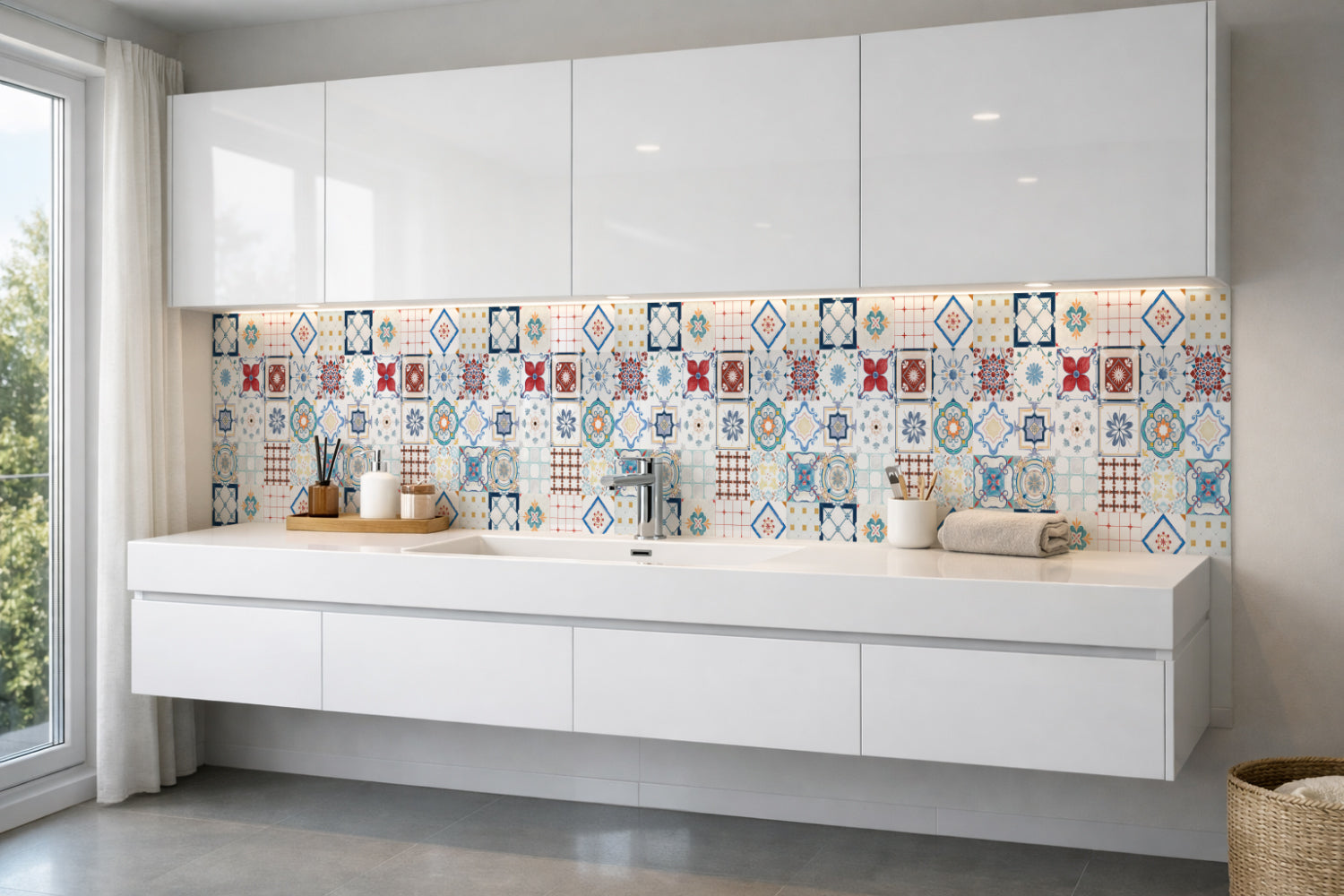 Waschbeckenrückwand Patchwork