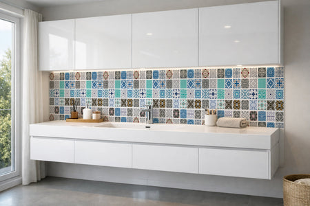 Waschbeckenrückwand Patchwork