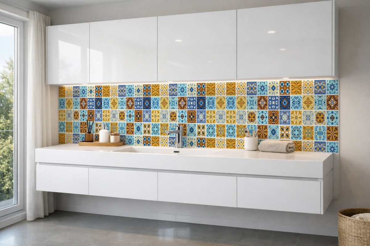Waschbeckenrückwand Patchwork
