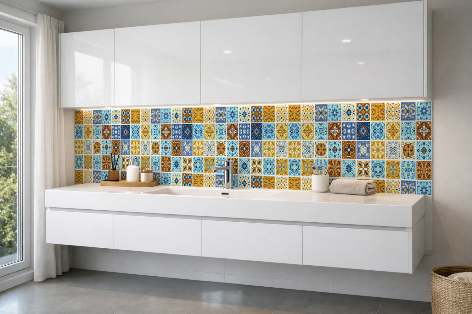 Waschbeckenrückwand Patchwork