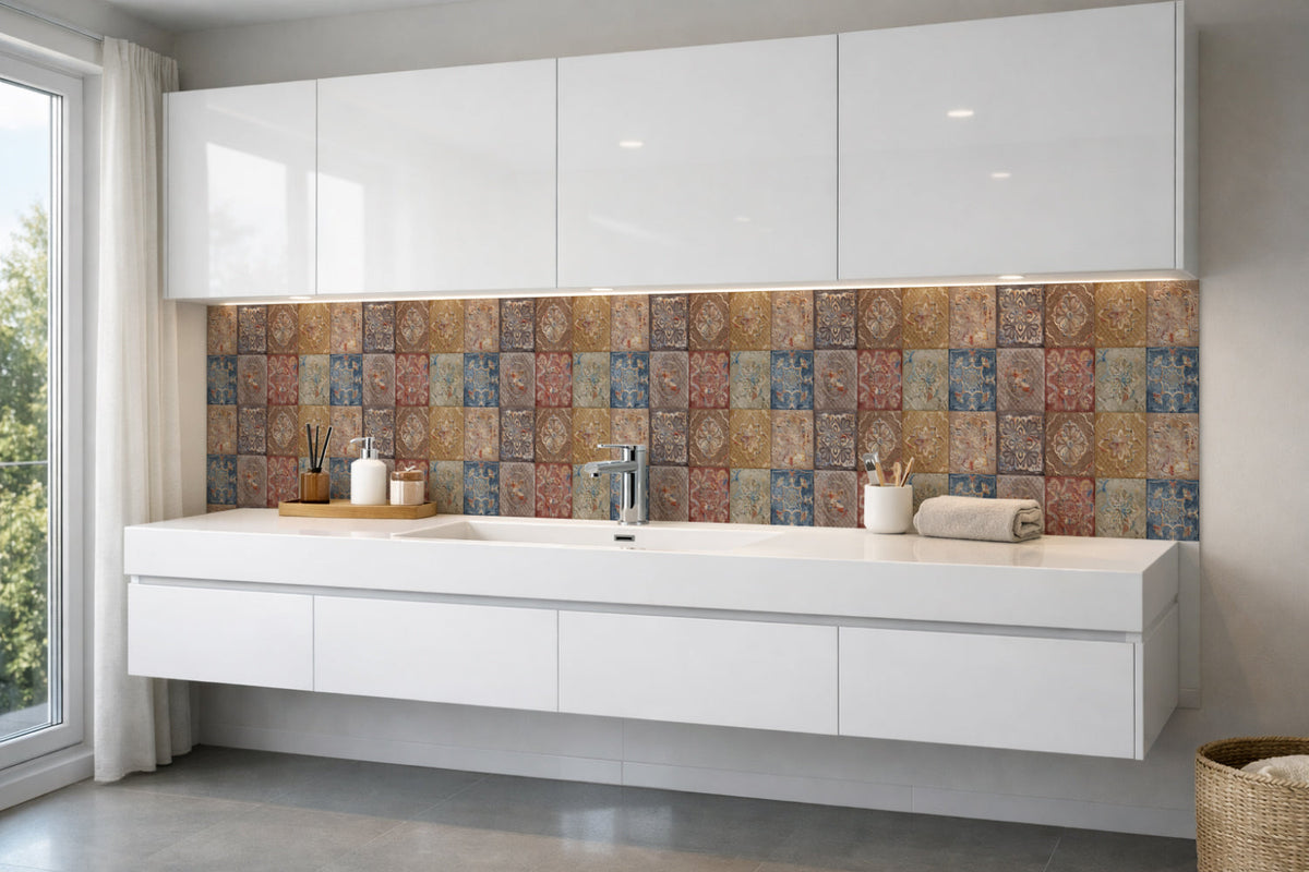 Waschbeckenrückwand Patchwork