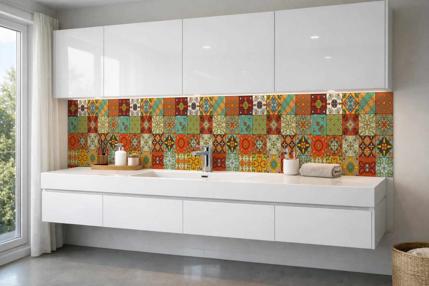 Waschbeckenrückwand Patchwork