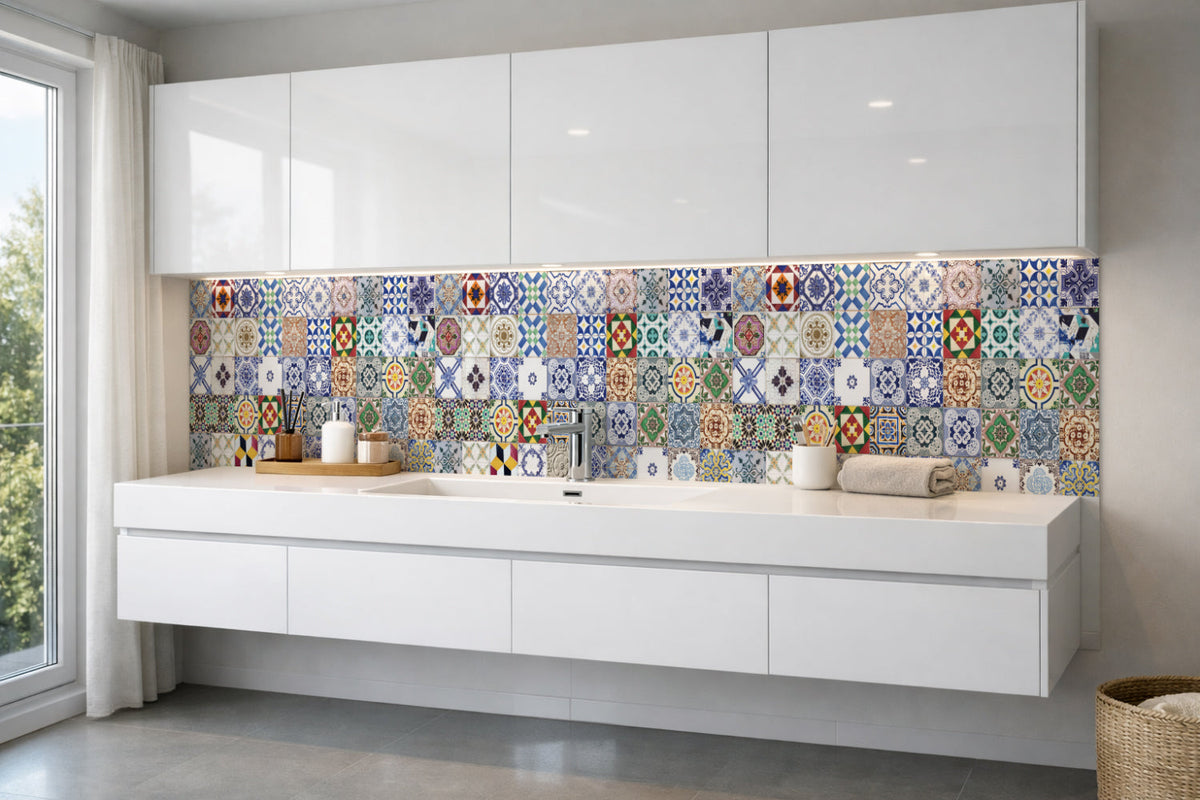 Waschbeckenrückwand Patchwork
