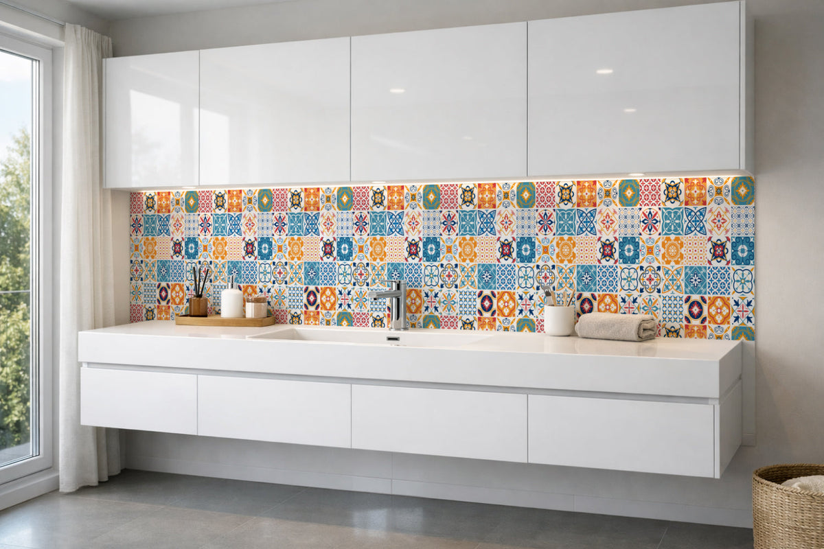 Waschbeckenrückwand Patchwork