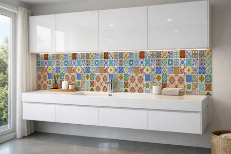 Waschbeckenrückwand Patchwork
