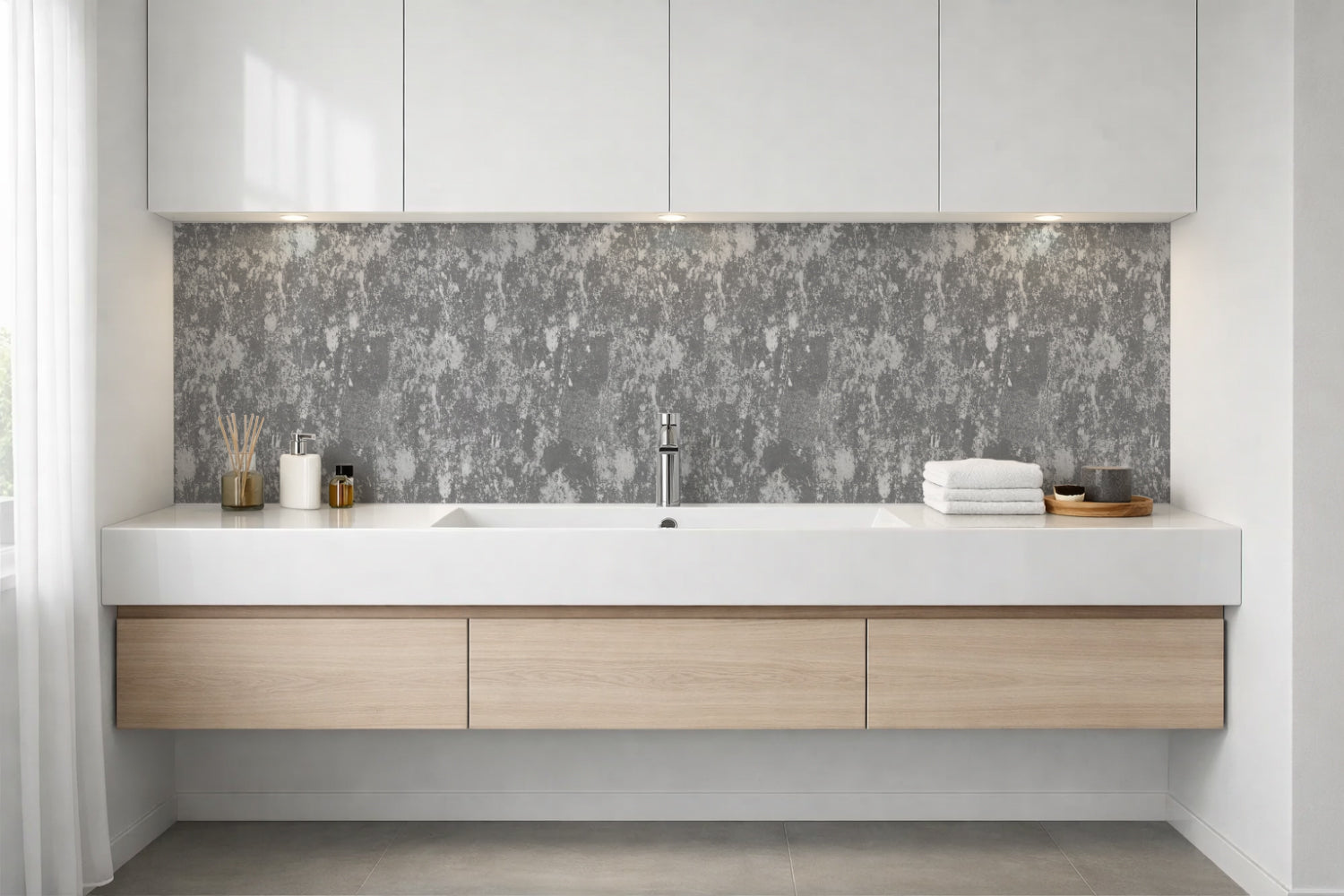 Waschbeckenrückwand Betonoptik