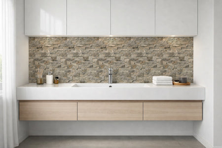 Waschbeckenrückwand Steinoptik