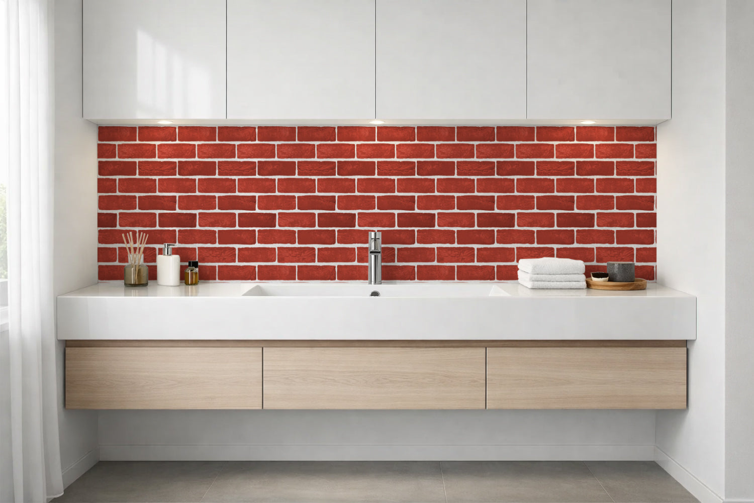 Waschbeckenrückwand Steinoptik