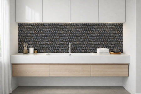Waschbeckenrückwand Steinoptik
