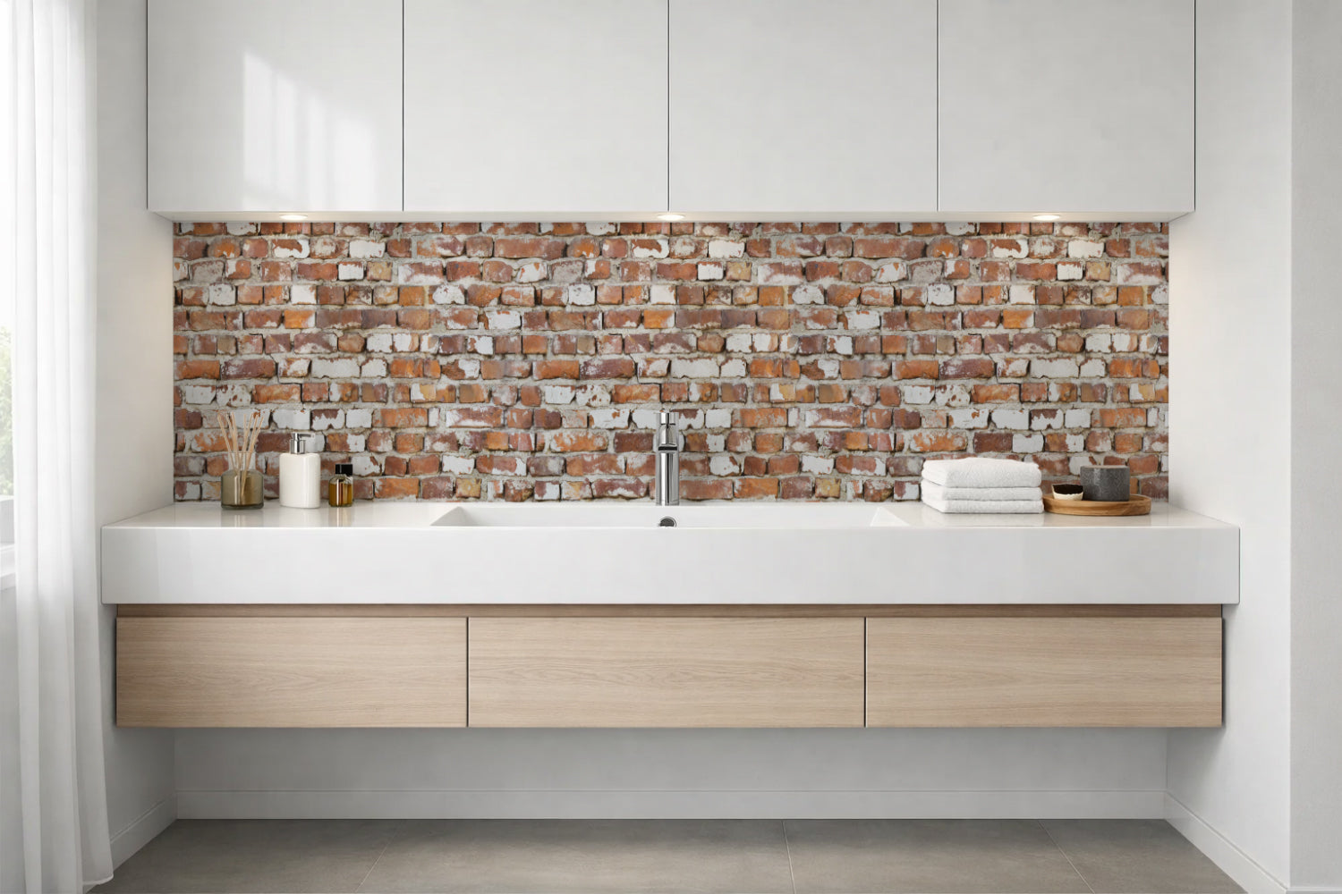 Waschbeckenrückwand Steinoptik