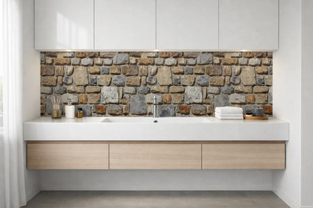 Waschbeckenrückwand Steinoptik