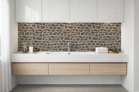 Waschbeckenrückwand Steinoptik