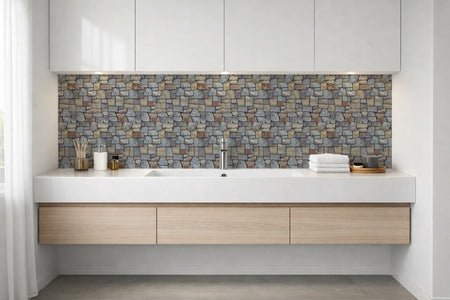 Waschbeckenrückwand Steinoptik