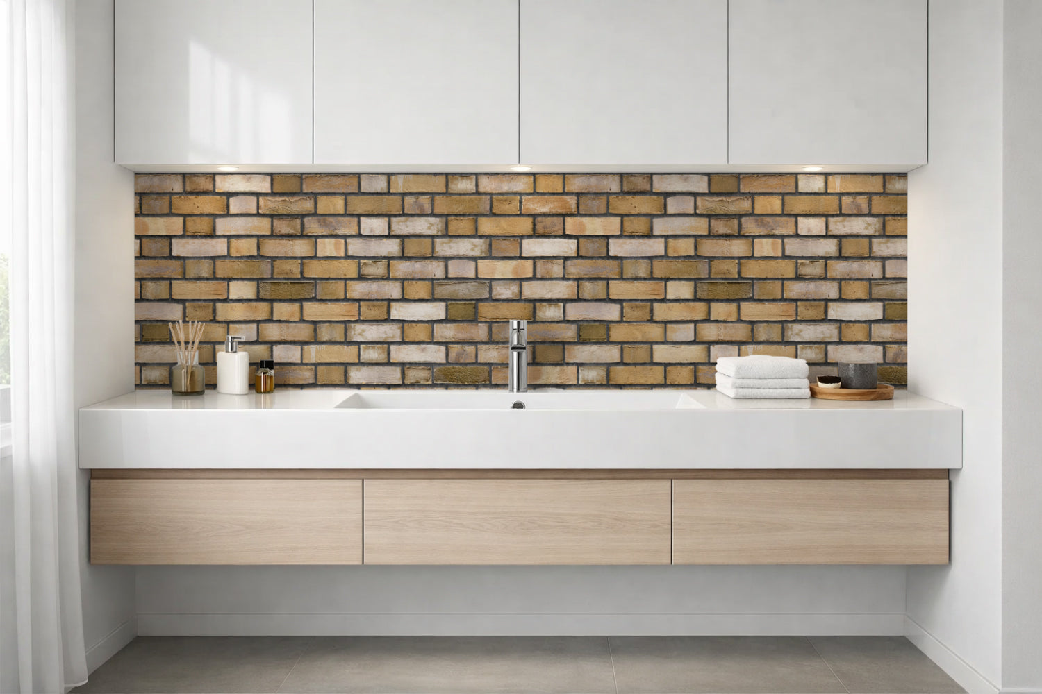 Waschbeckenrückwand Steinoptik