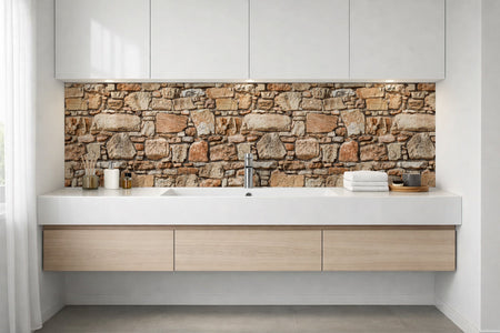 Waschbeckenrückwand Steinoptik