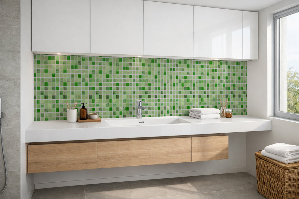 Waschbeckenrückwand Fliesenoptik