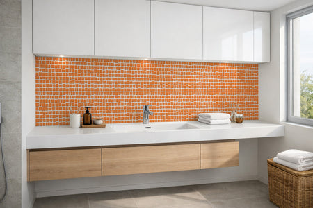Waschbeckenrückwand Fliesenoptik