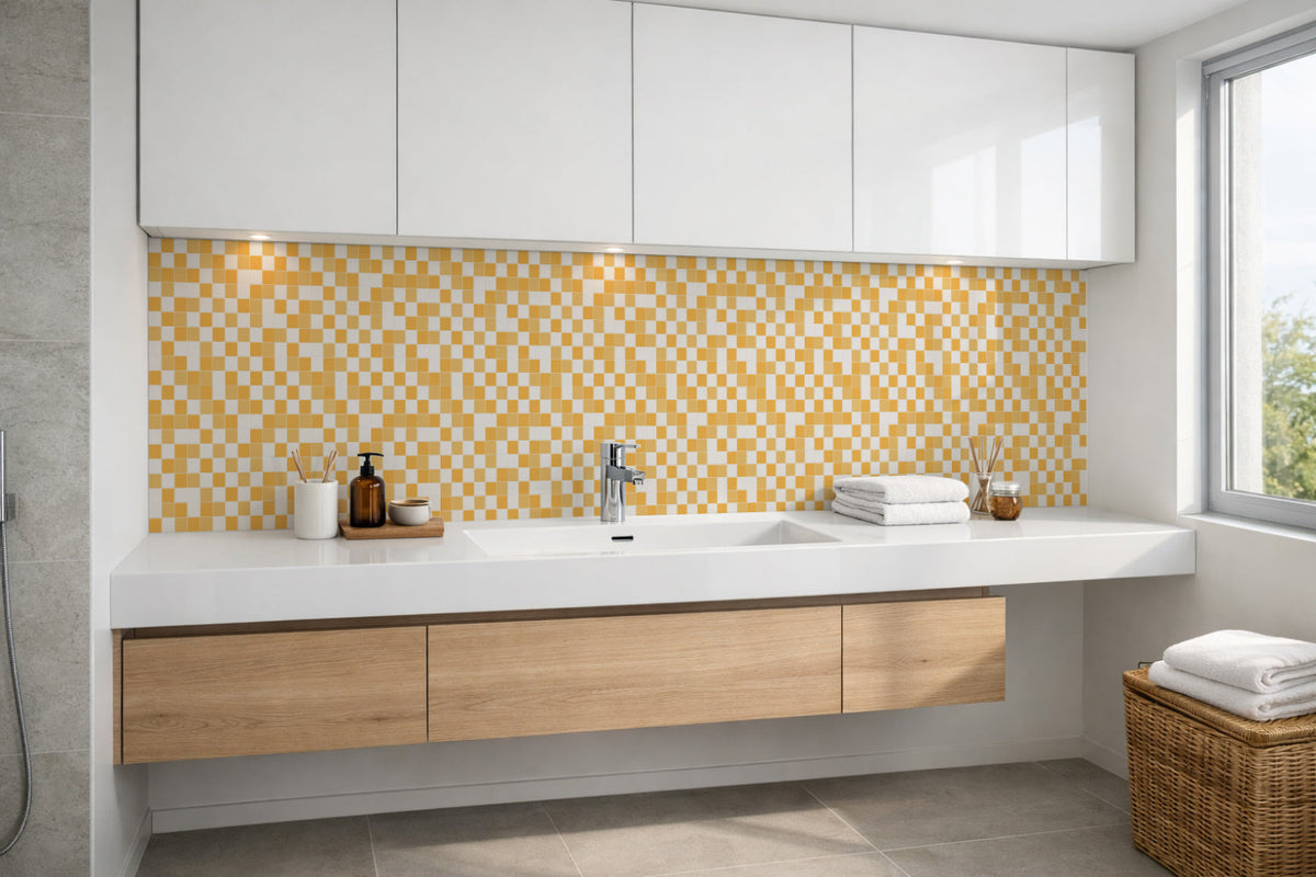 Waschbeckenrückwand Fliesenoptik