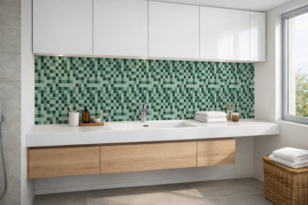 Waschbeckenrückwand Fliesenoptik