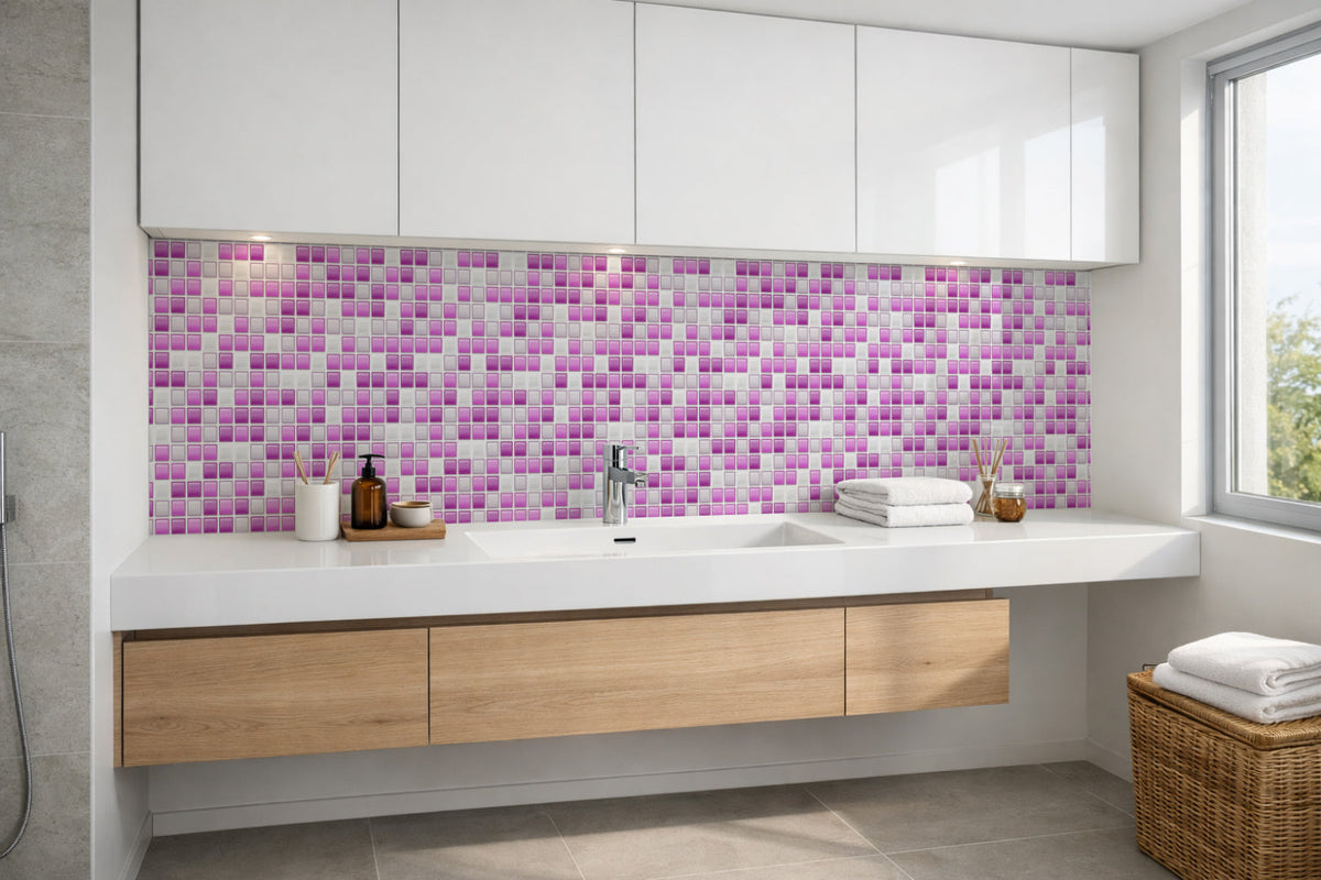 Waschbeckenrückwand Fliesenoptik