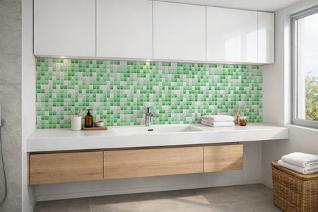 Waschbeckenrückwand Fliesenoptik