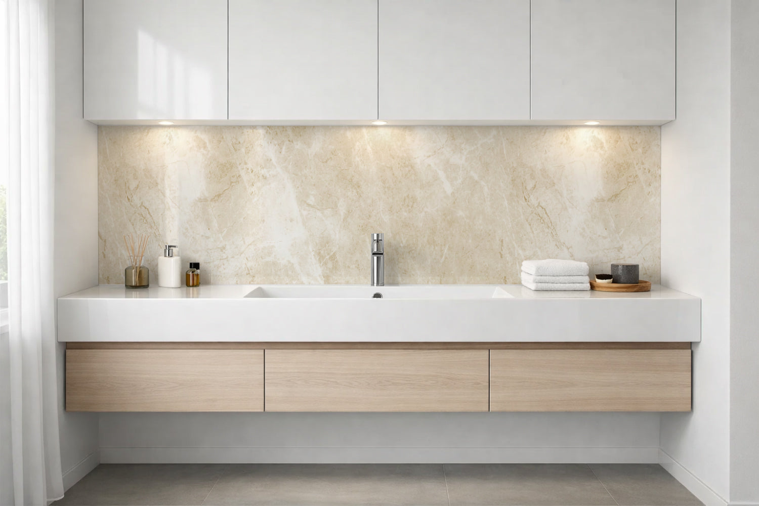 Waschbeckenrückwand Marmoroptik