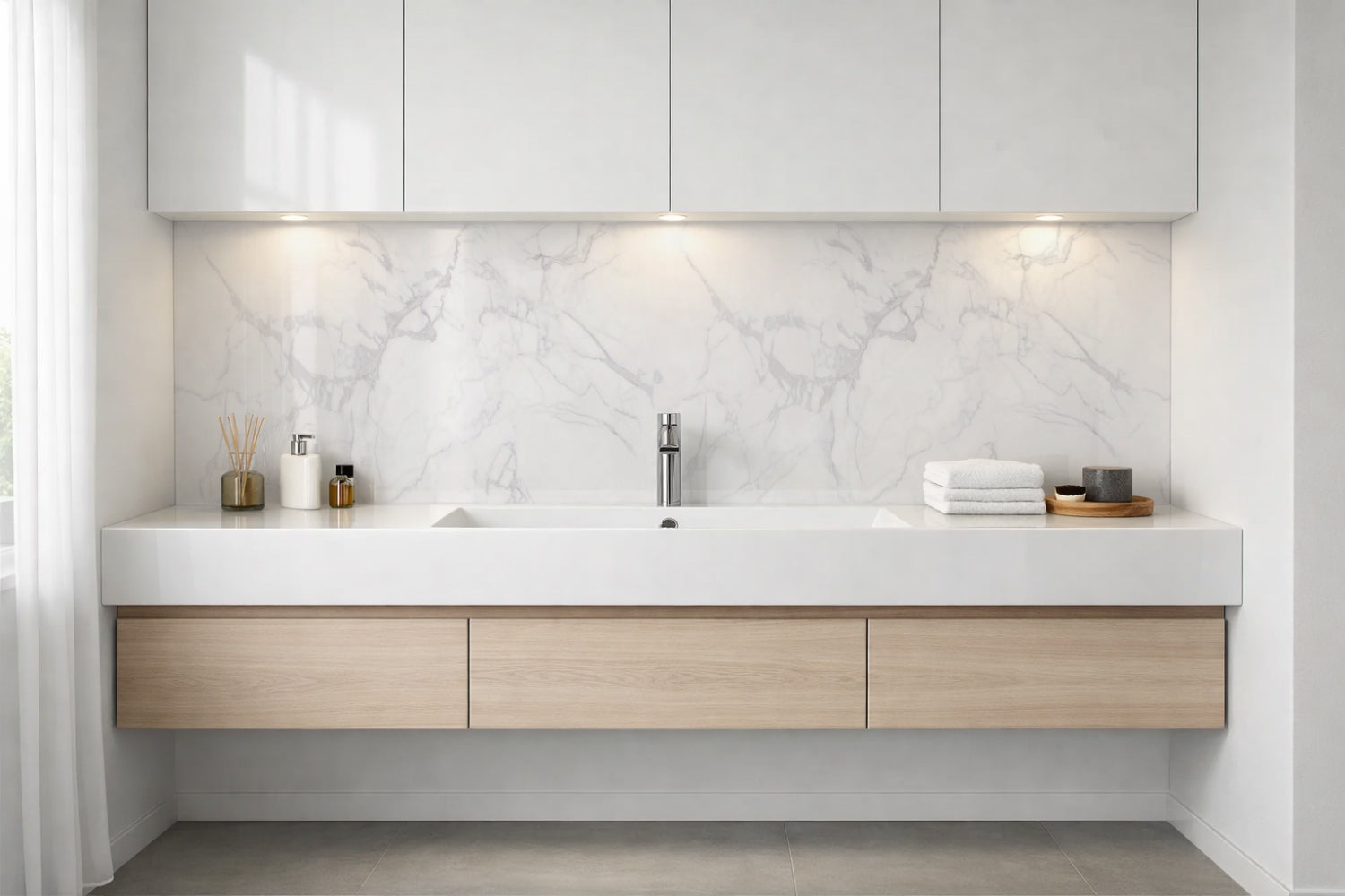 Waschbeckenrückwand Marmoroptik