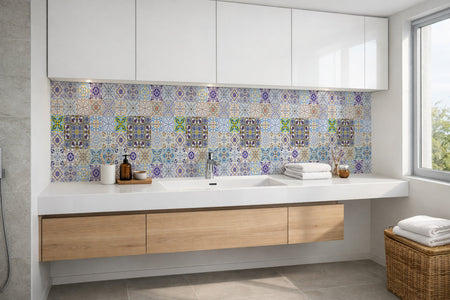 Waschbeckenrückwand Patchwork