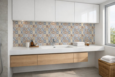 Waschbeckenrückwand Patchwork