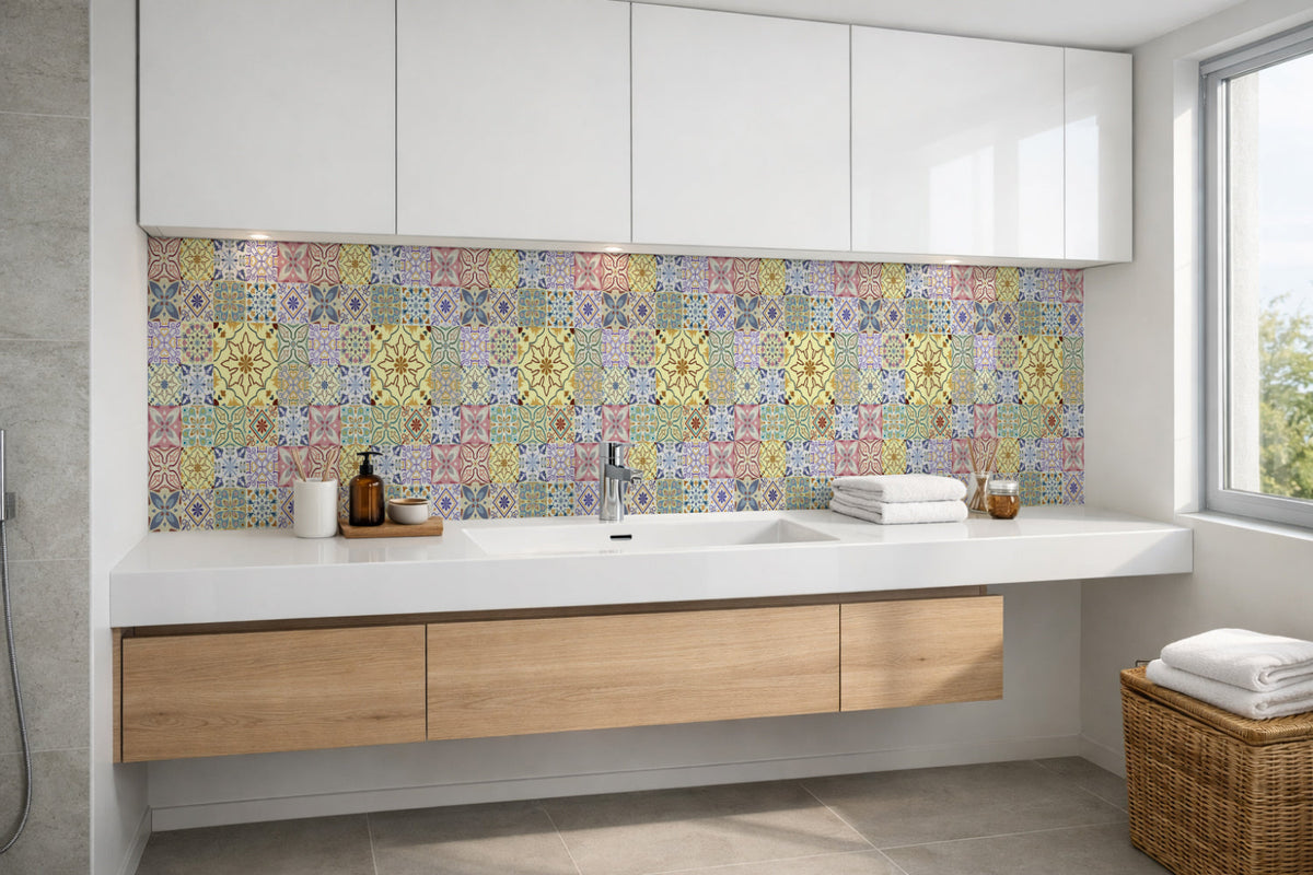 Waschbeckenrückwand Patchwork