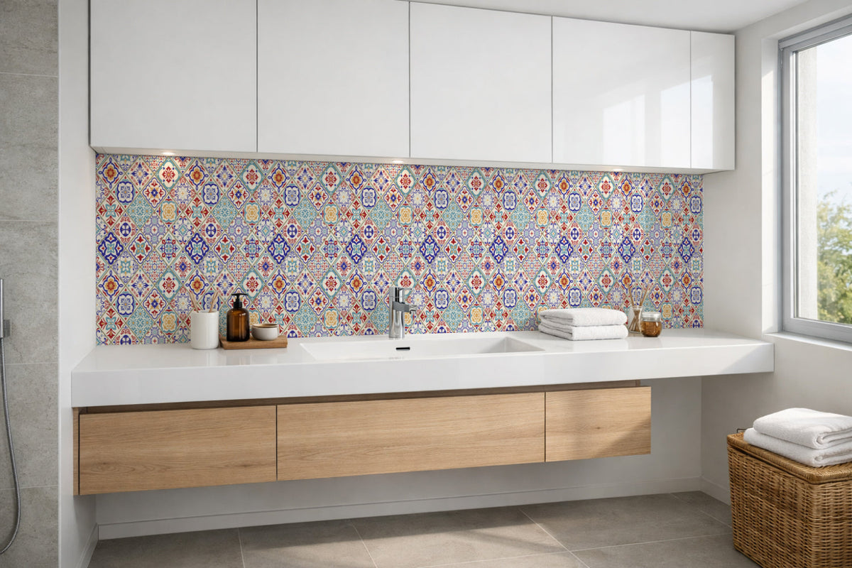 Waschbeckenrückwand Patchwork