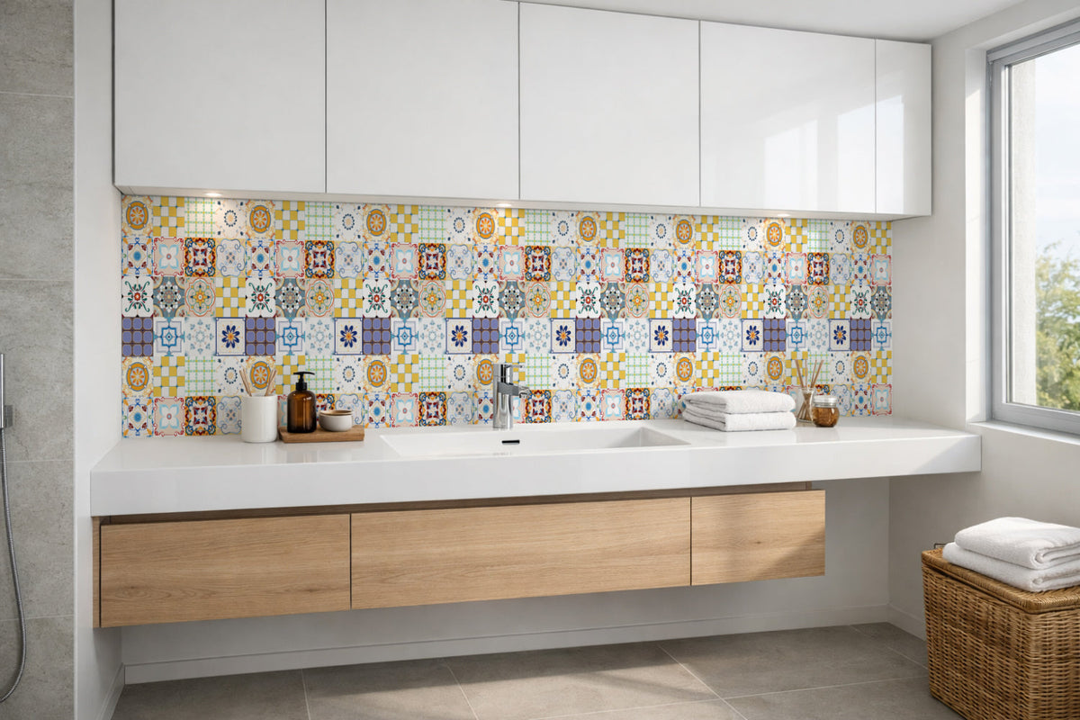 Waschbeckenrückwand Patchwork