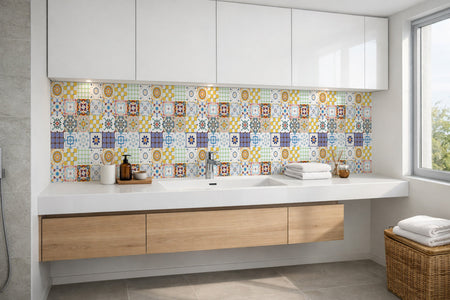 Waschbeckenrückwand Patchwork