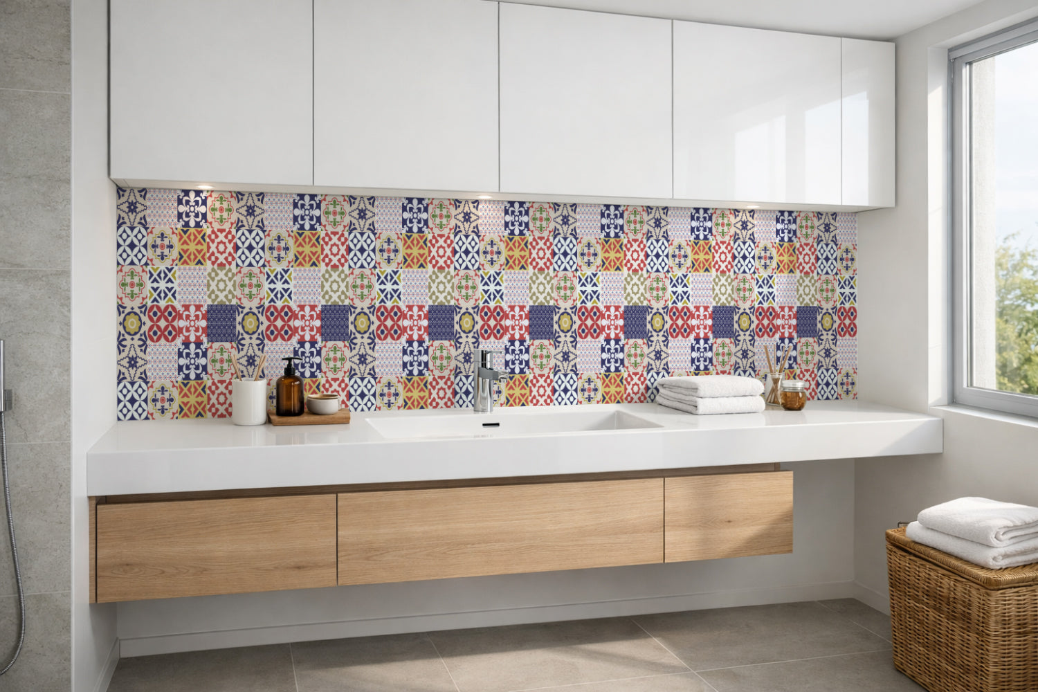 Waschbeckenrückwand Patchwork