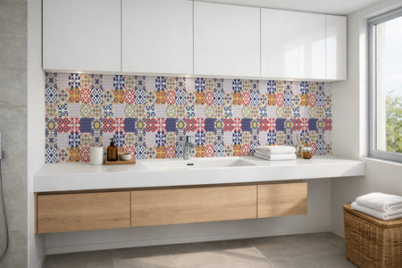 Waschbeckenrückwand Patchwork