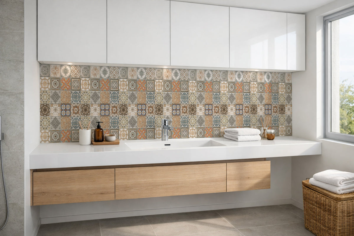 Waschbeckenrückwand Patchwork