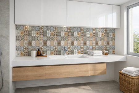 Waschbeckenrückwand Patchwork