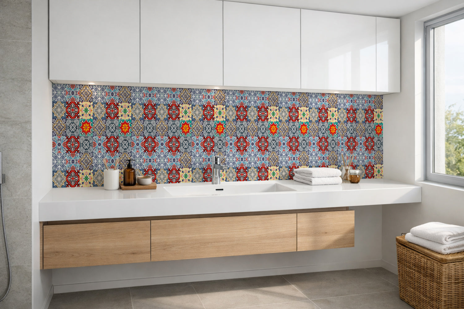 Waschbeckenrückwand Patchwork