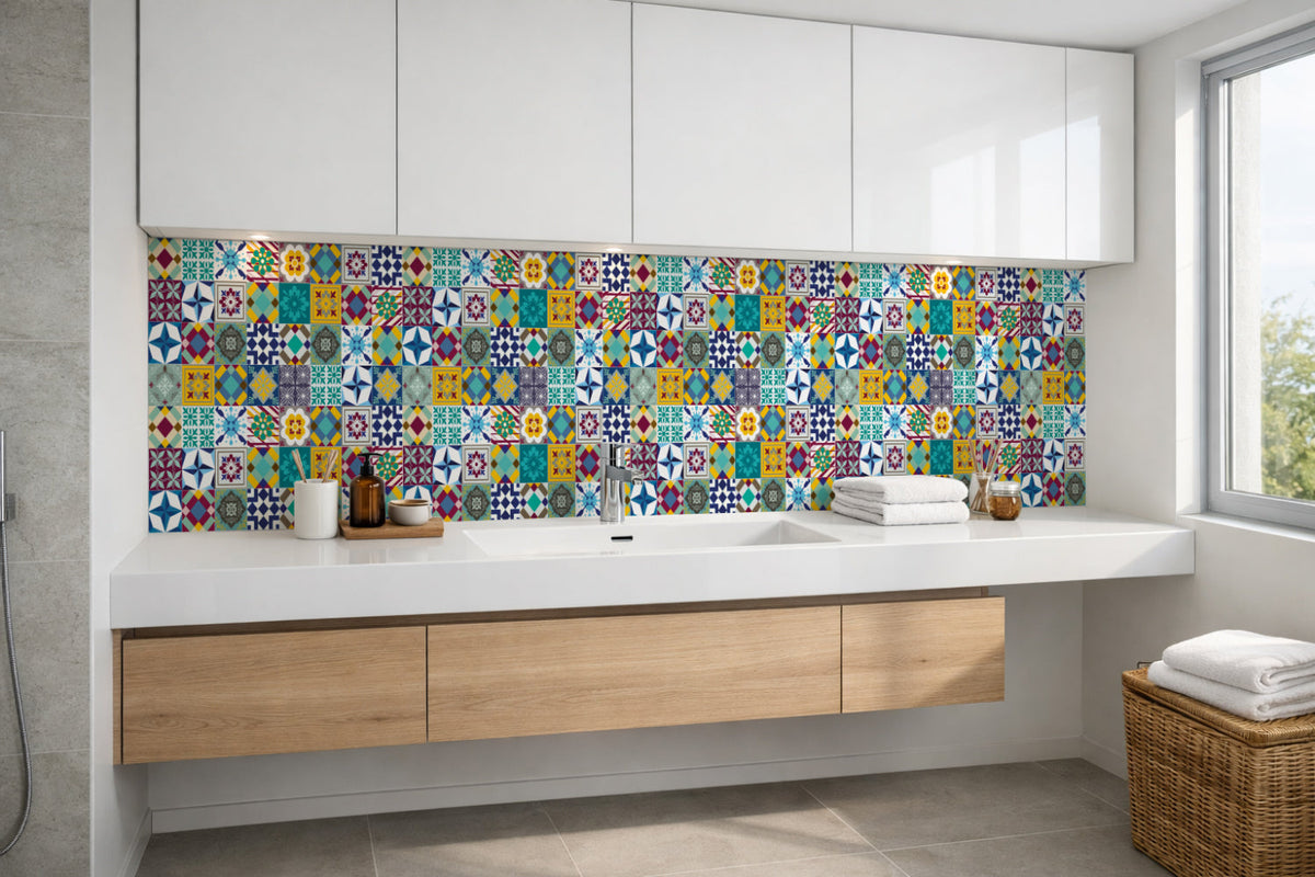 Waschbeckenrückwand Patchwork