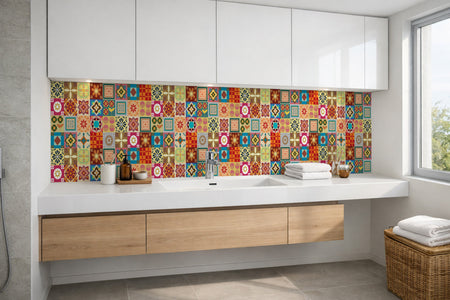 Waschbeckenrückwand Patchwork