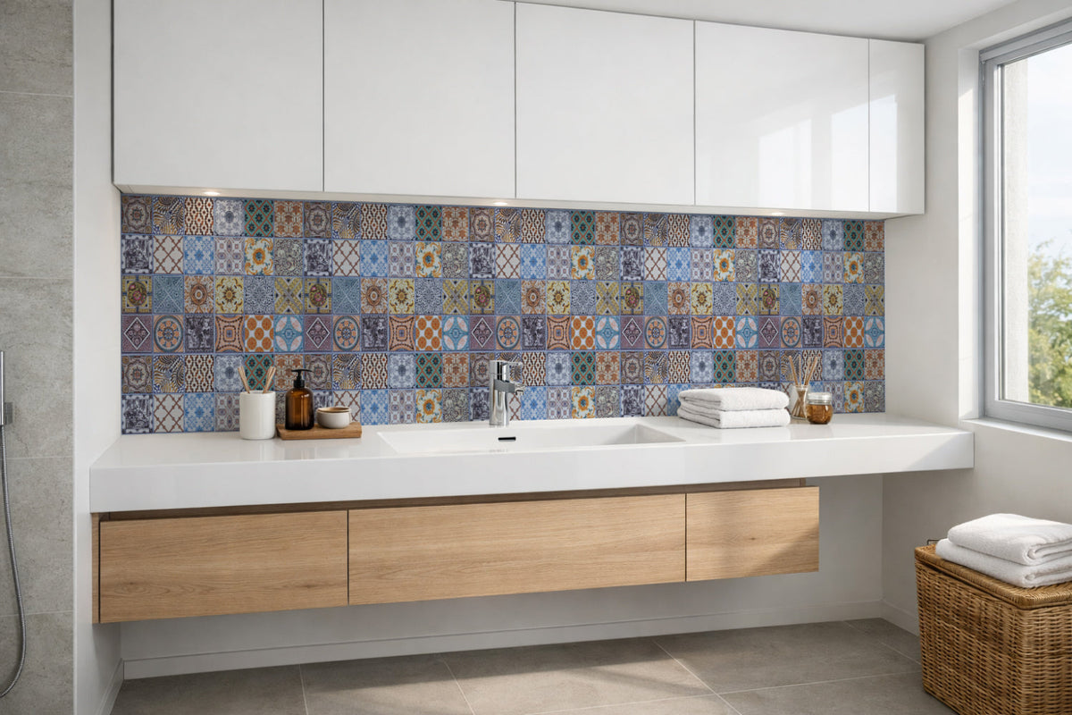 Waschbeckenrückwand Patchwork
