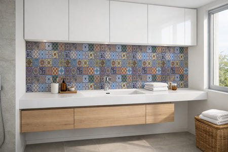 Waschbeckenrückwand Patchwork