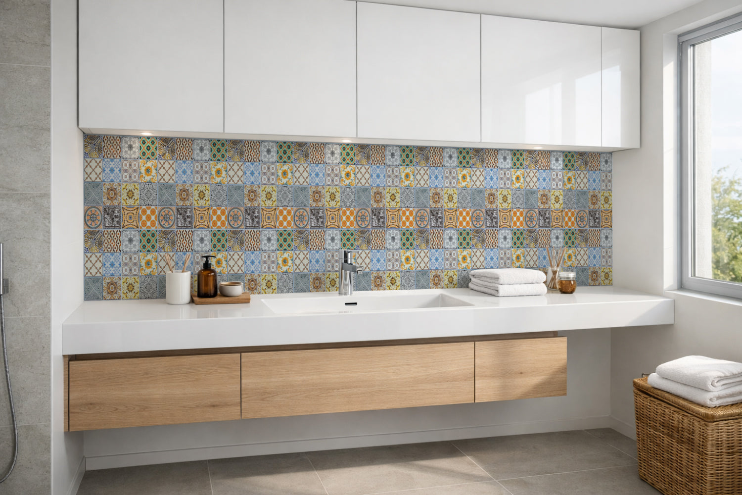 Waschbeckenrückwand Patchwork