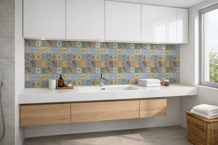 Waschbeckenrückwand Patchwork