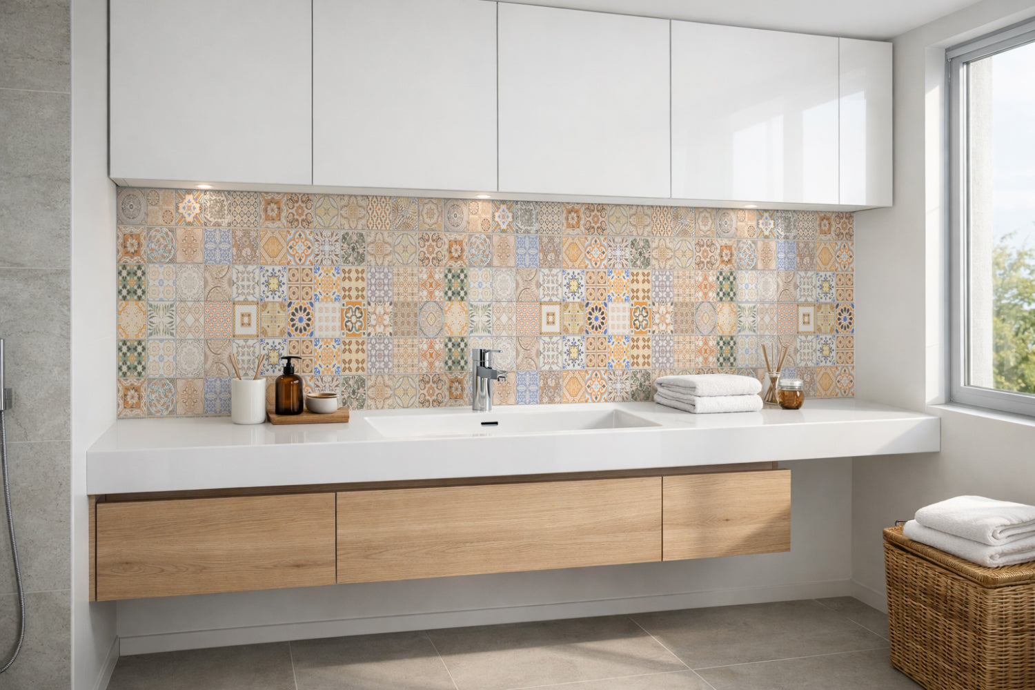 Waschbeckenrückwand Patchwork