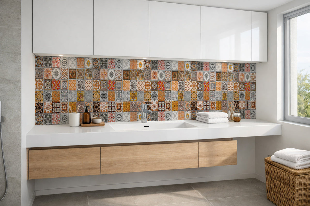 Waschbeckenrückwand Patchwork