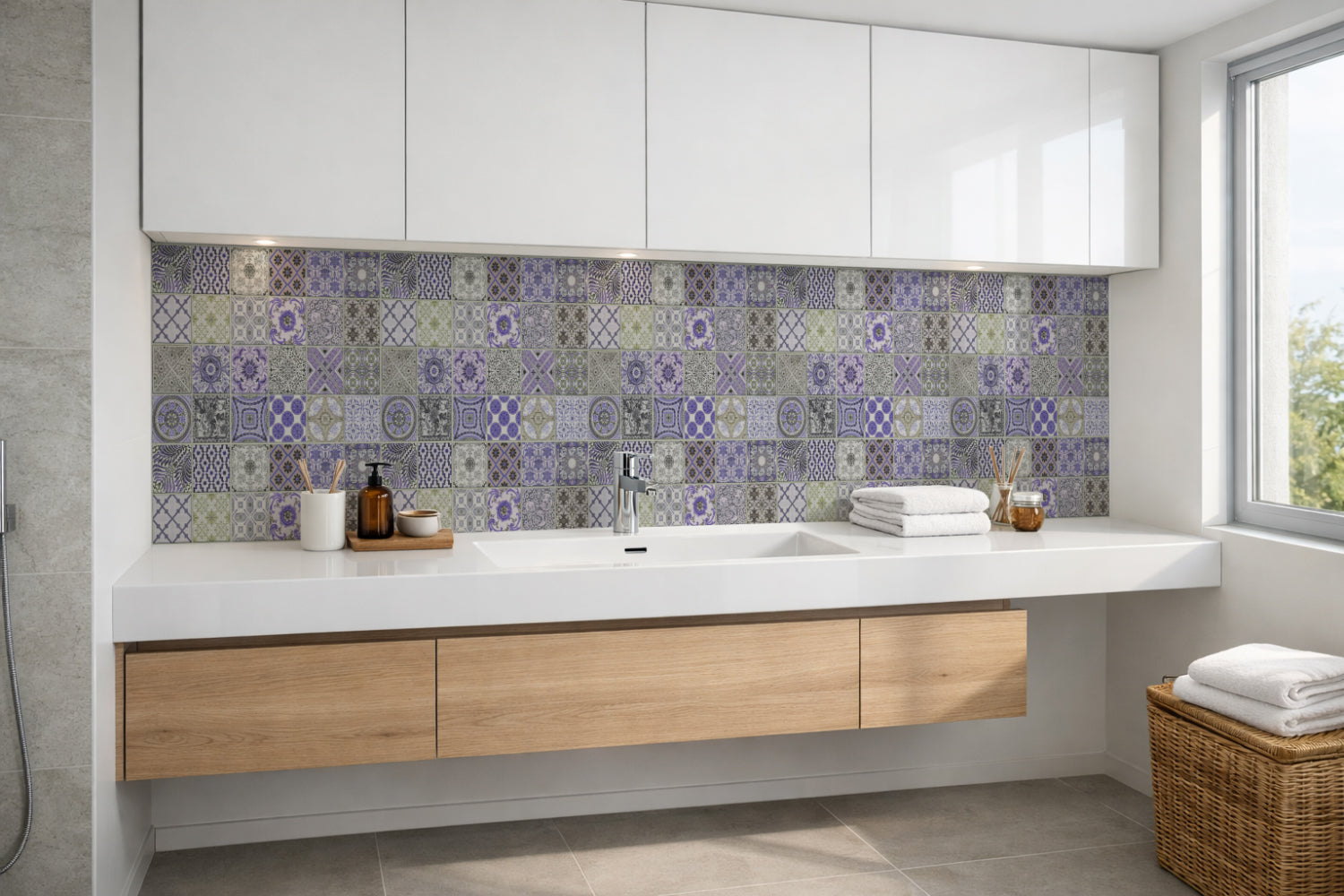Waschbeckenrückwand Patchwork